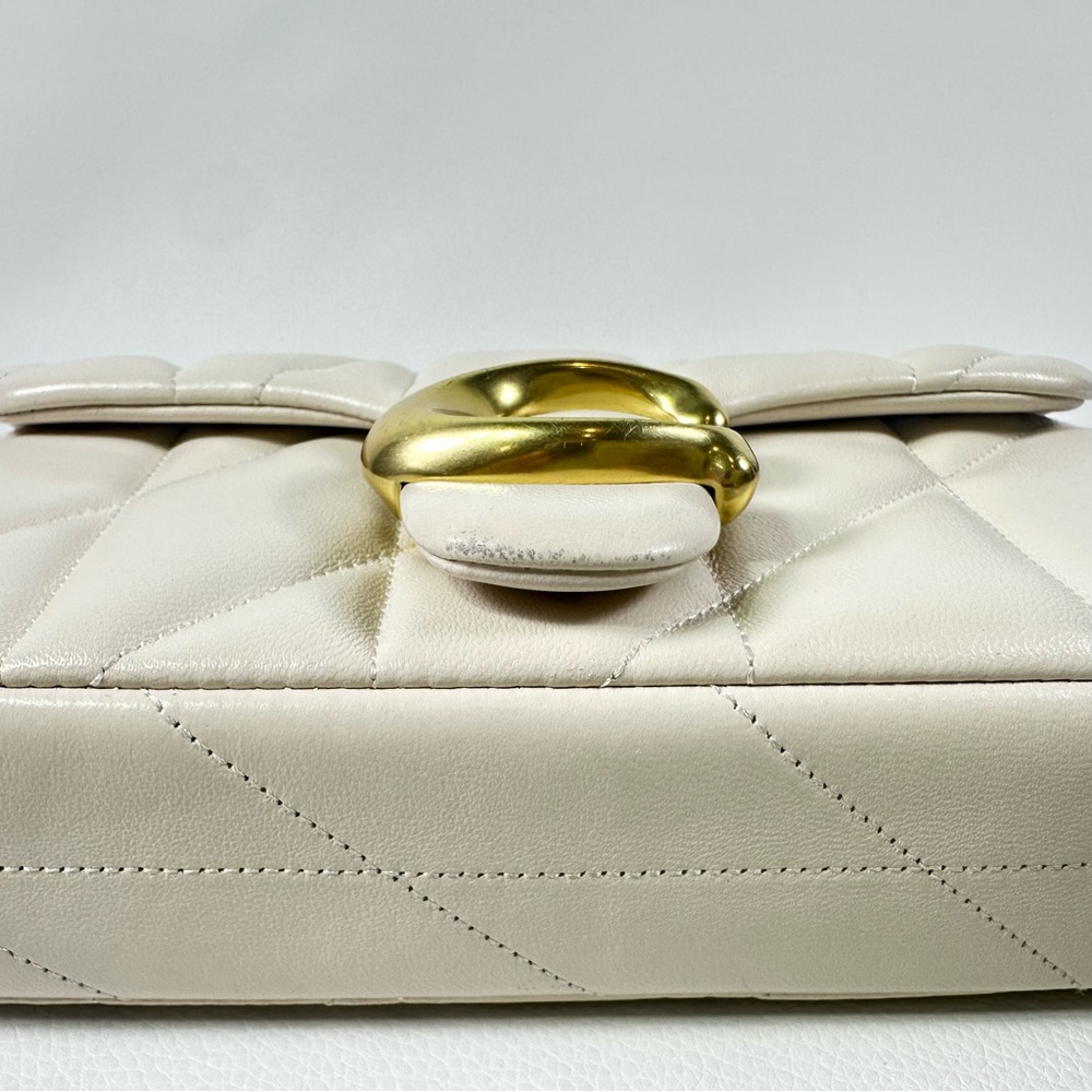 NEW COACH TABBY CROSSBODY WRISTLET LEATHER WOMENS BAG CHALK/WHITE - Picture 9 of 14